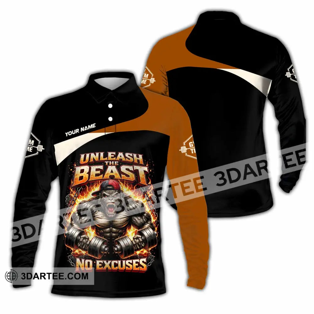 Unisex Shirt - Custom Unleash The Beast Shirt - Long Sleeve Polo / S - T-shirt