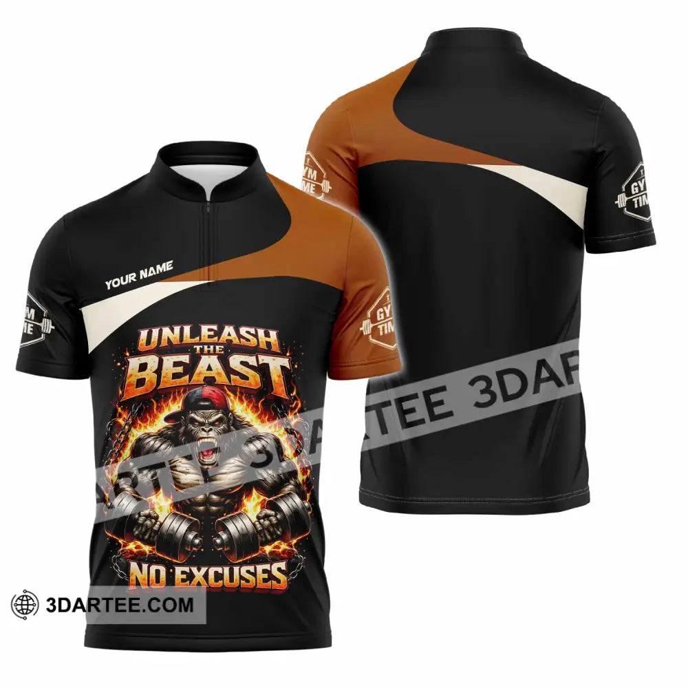 Unisex Shirt - Custom Unleash The Beast Shirt - Zipper Polo Shirt / S - T-shirt