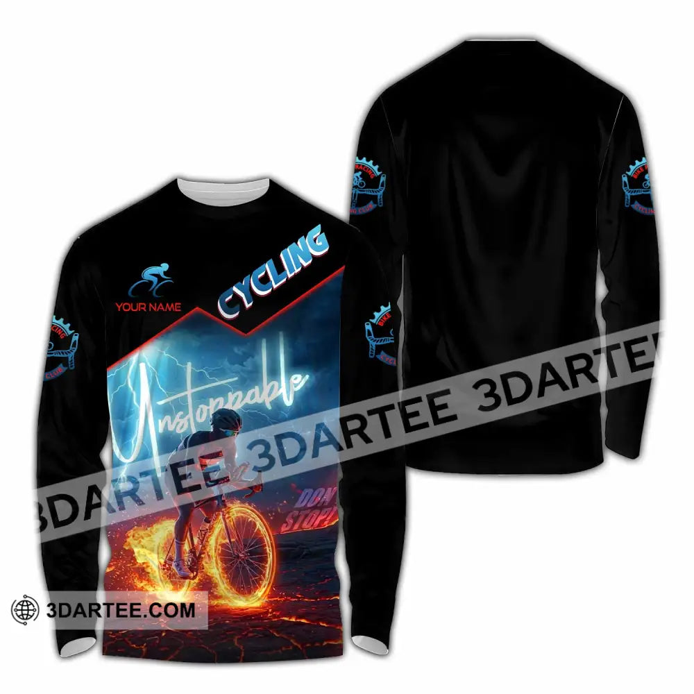 Unisex Shirt - Custom Unstoppable Cycling 3D Shirt Long Sleeve Shirt / S T-shirt