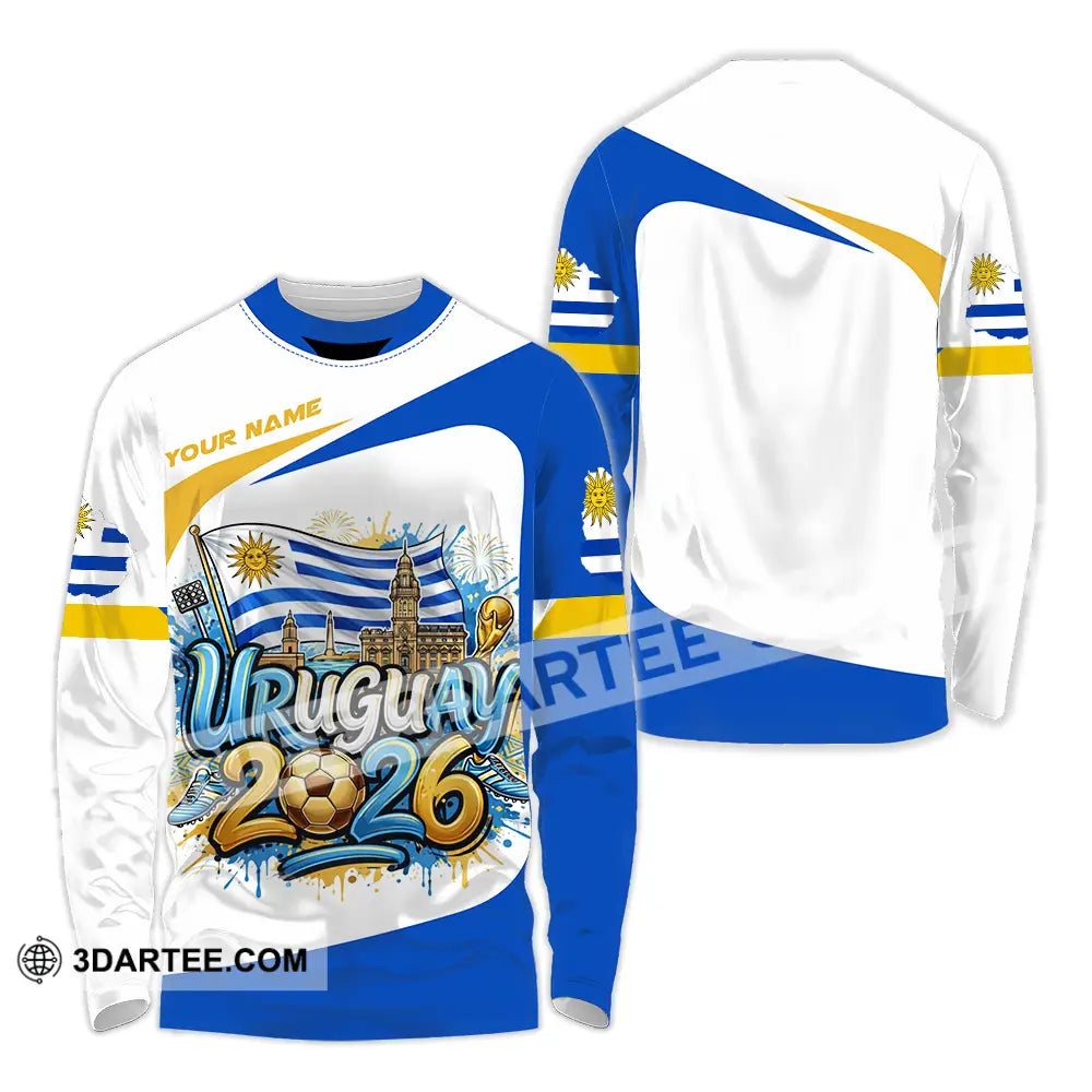 Unisex Shirt - Custom Uruguay World Cup 2026 3D Shirt Long Sleeve Shirt / S T-shirt