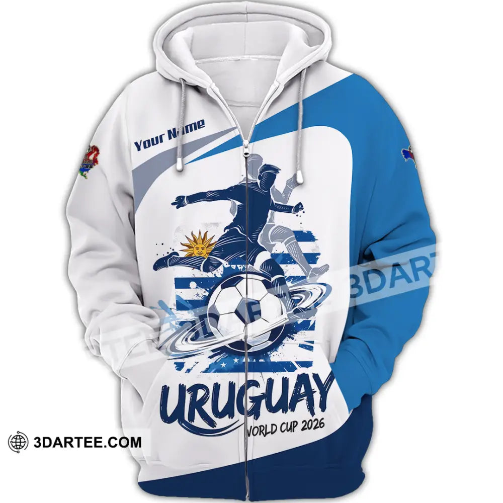 Unisex Shirt - Custom Uruguay Fifa World Cup 2026 3D Shirt - Zipper Hoodie / S - T-shirt
