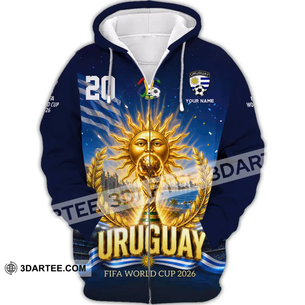 Unisex Shirt - Custom Uruguay World Cup 2026 Shirt - Zipper Hoodie / S - T-shirt