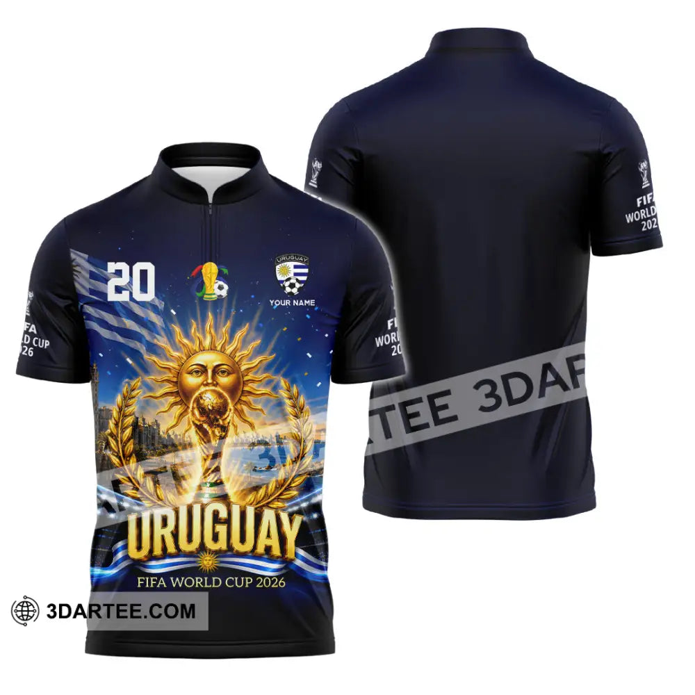 Unisex Shirt - Custom Uruguay World Cup 2026 Shirt - Zipper Polo Shirt / S - T-shirt