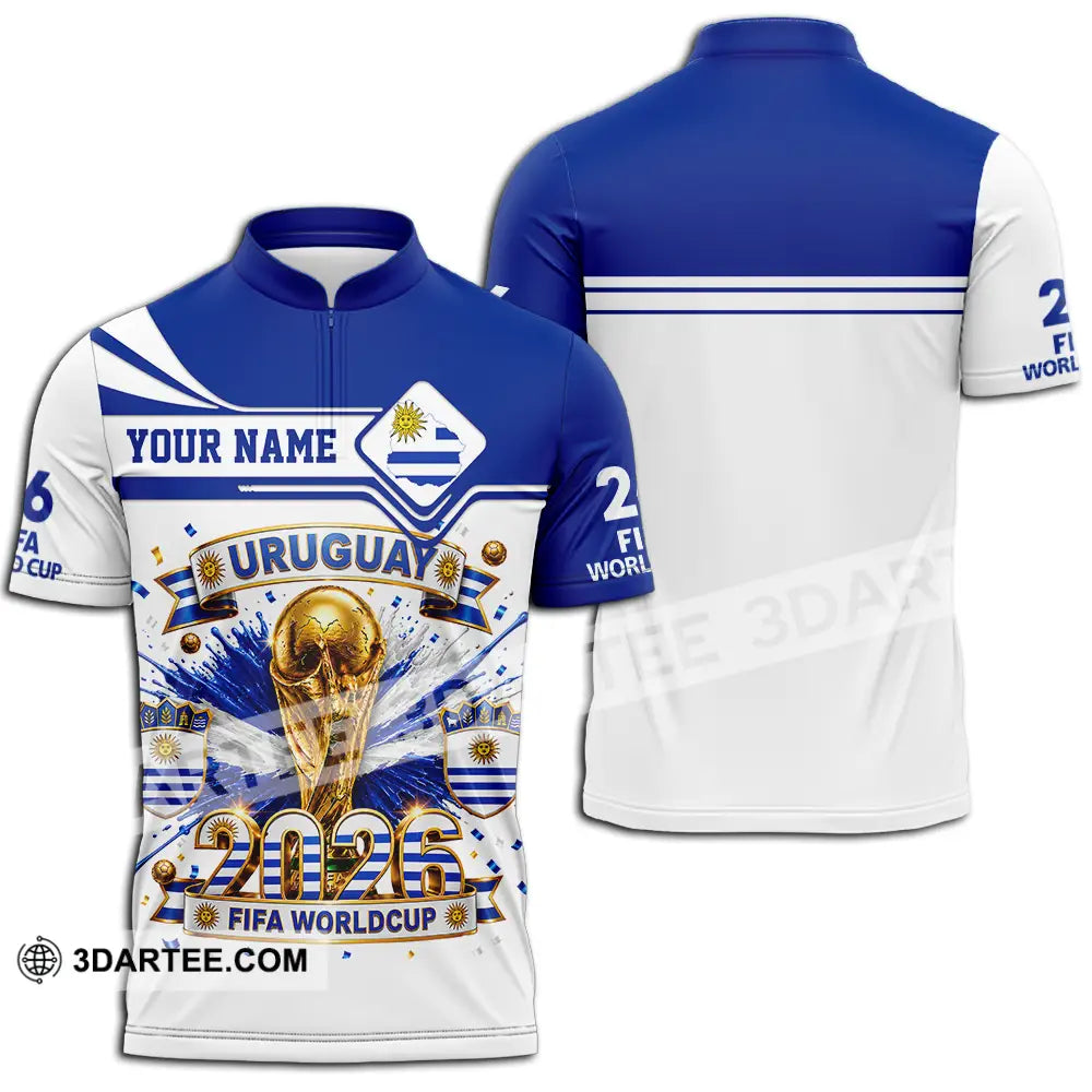 Unisex Shirt - Custom Uruguay World Cup 2026 Shirt - Zipper Polo Shirt / S - T-shirt