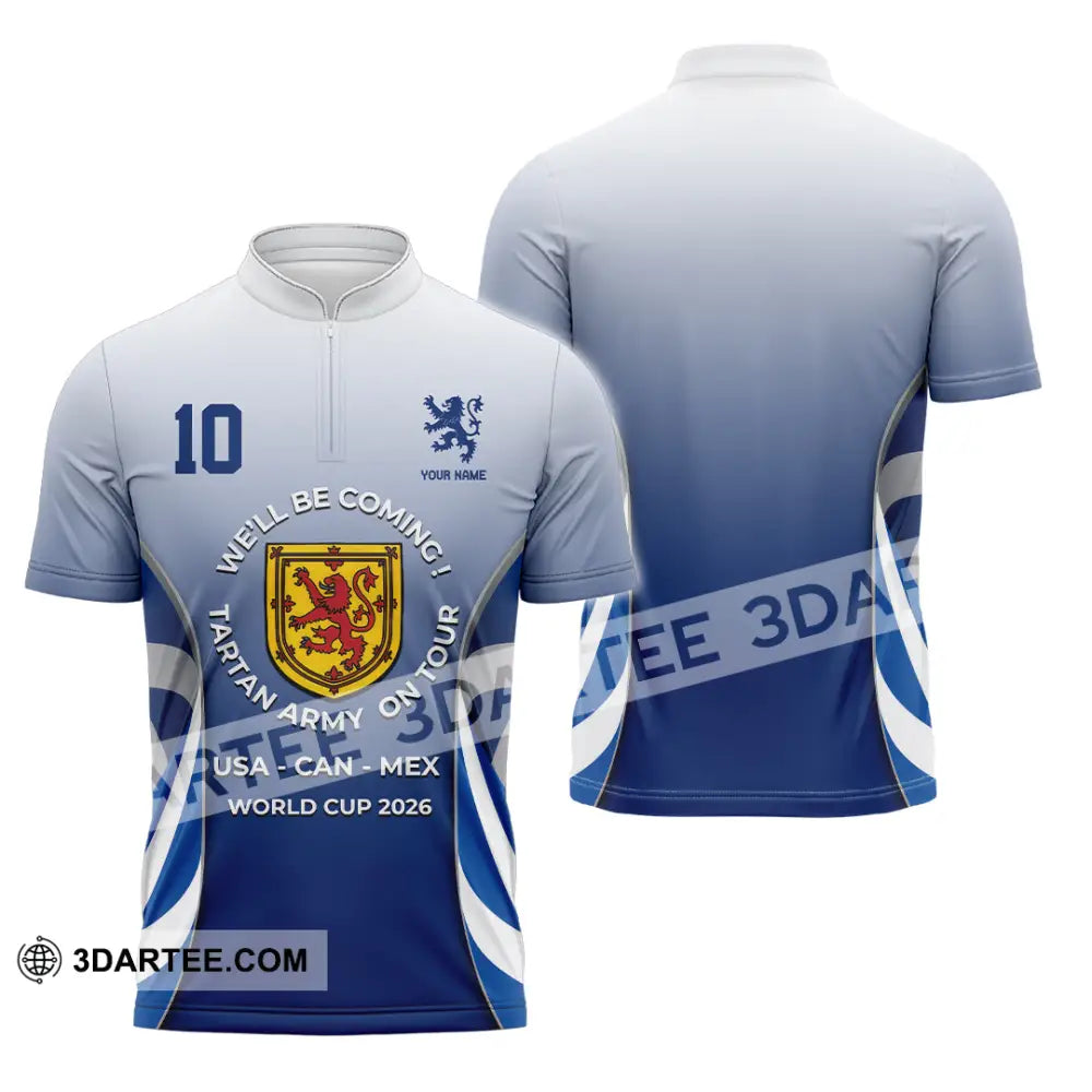 Unisex Shirt - Custom USA CAN MEX World Cup 2026 3D Shirt Zipper Polo Shirt / S T-shirt