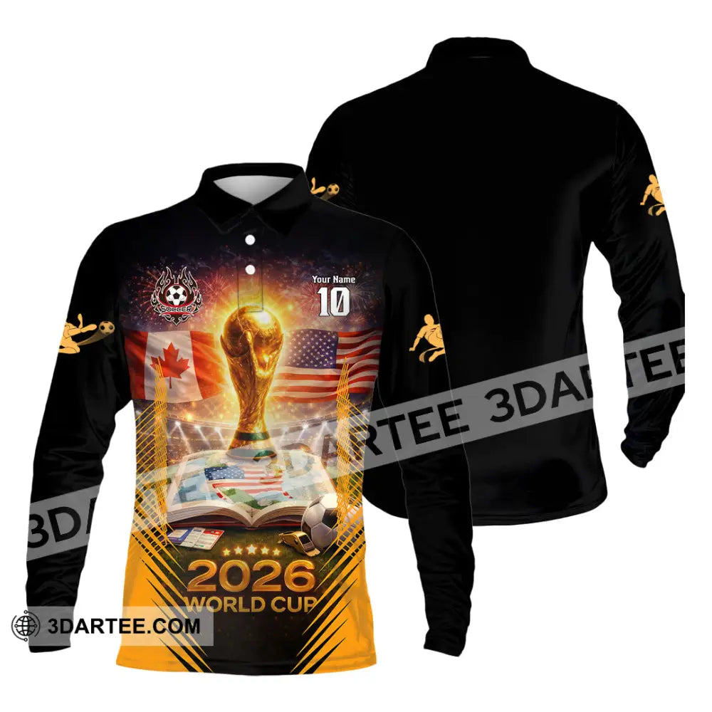 Unisex Shirt - Custom USA Canada World Cup 2026 3D Shirt Long Sleeve Polo / S T-shirt
