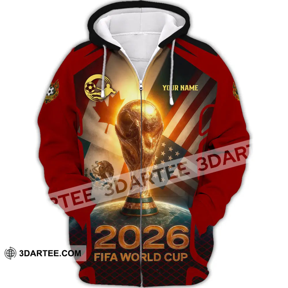 Unisex Shirt - Custom USA Canada World Cup 2026 3D Shirt Zipper Hoodie / S T-shirt