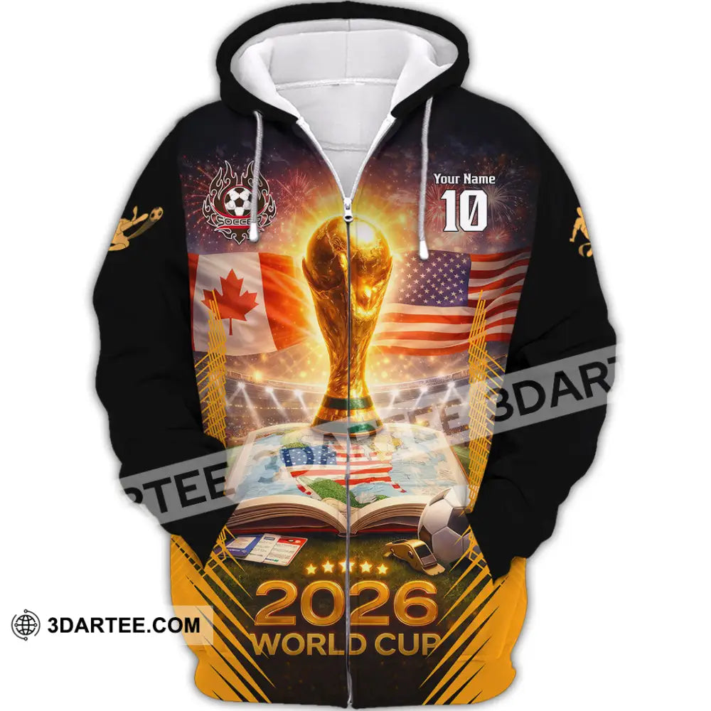 Unisex Shirt - Custom USA Canada World Cup 2026 3D Shirt Zipper Hoodie / S T-shirt