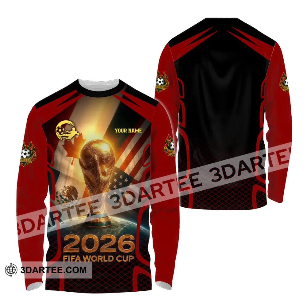 Unisex Shirt - Custom USA Canada World Cup 2026 3D Shirt Long Sleeve Shirt / S T-shirt