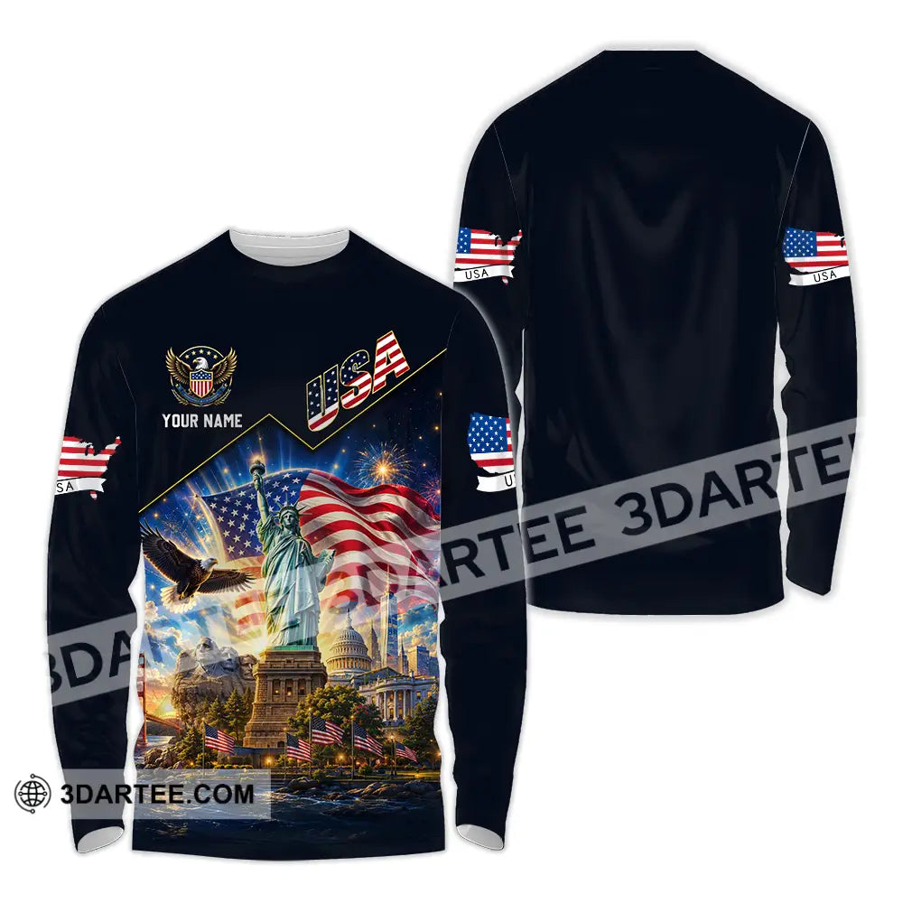 Unisex Shirt - Custom USA Shirt - Long Sleeve Shirt / S - T-shirt