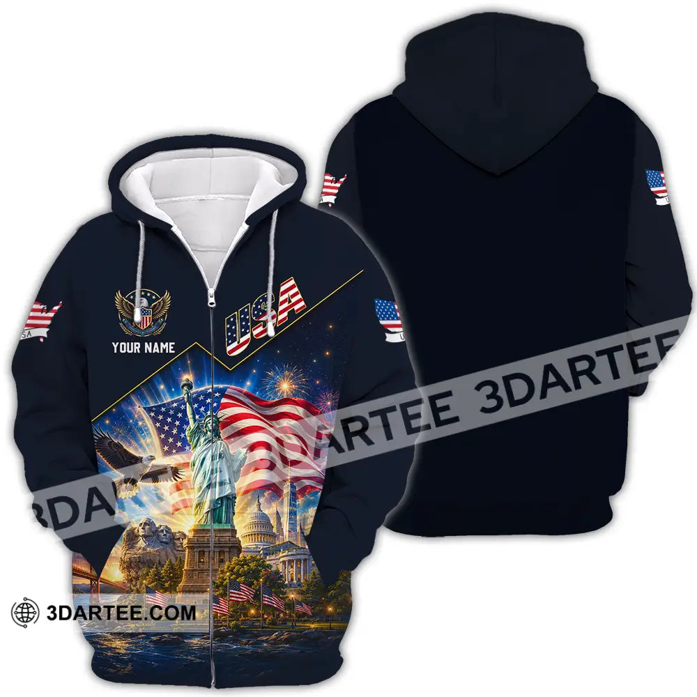 Unisex Shirt - Custom USA Shirt - Zipper Hoodie / S - T-shirt
