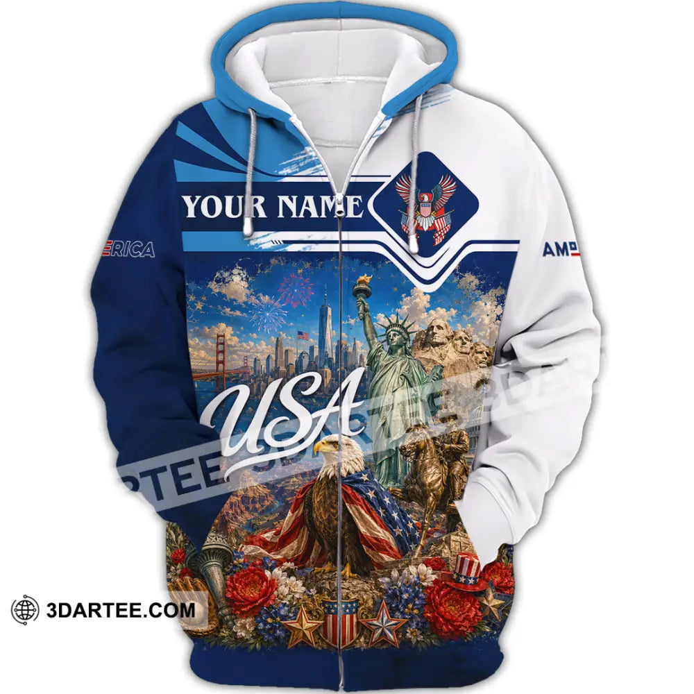 Unisex Shirt - Custom USA Shirt - Zipper Hoodie / S - T-shirt