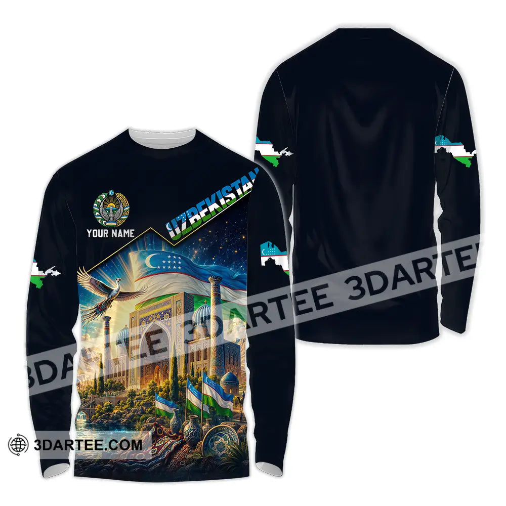 Unisex Shirt - Custom Uzbekistan Shirt - Long Sleeve Shirt / S - T-shirt