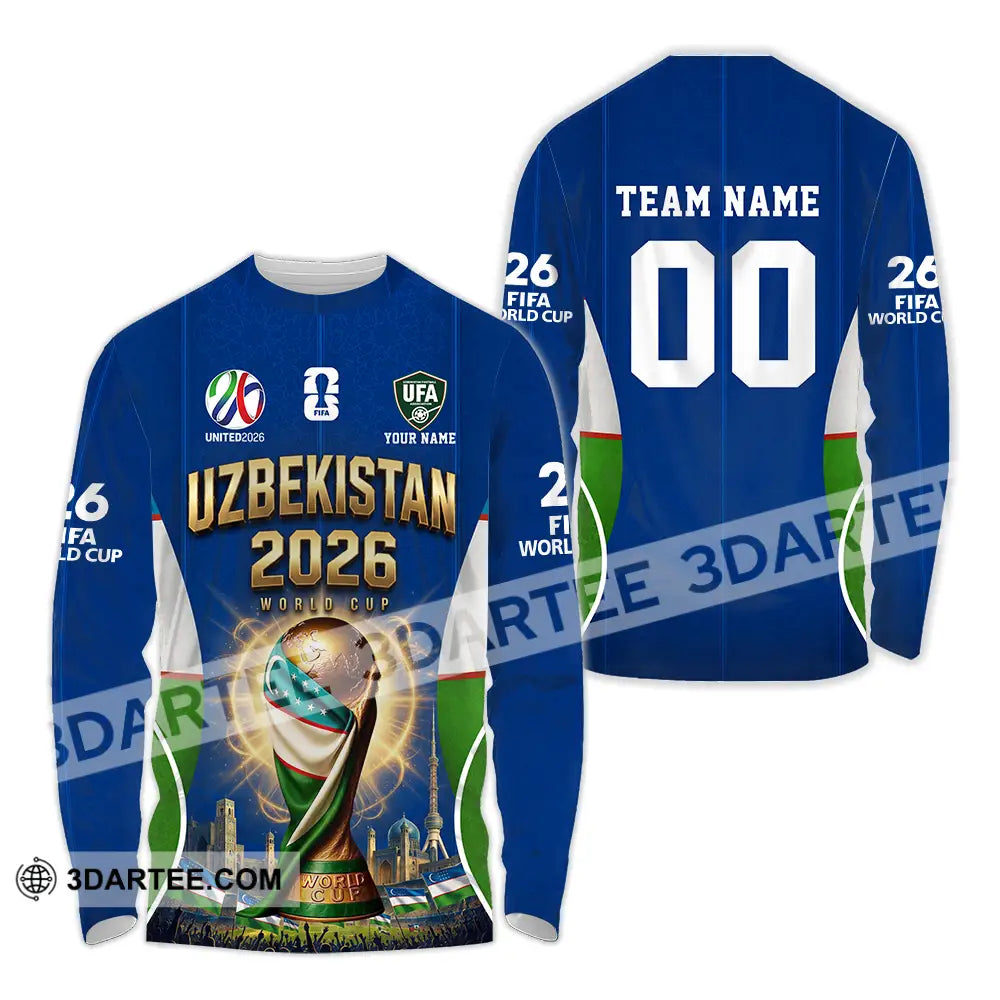 Unisex Shirt - Custom Uzbekistan World Cup 2026 Shirt - Long Sleeve Shirt / S - T-shirt