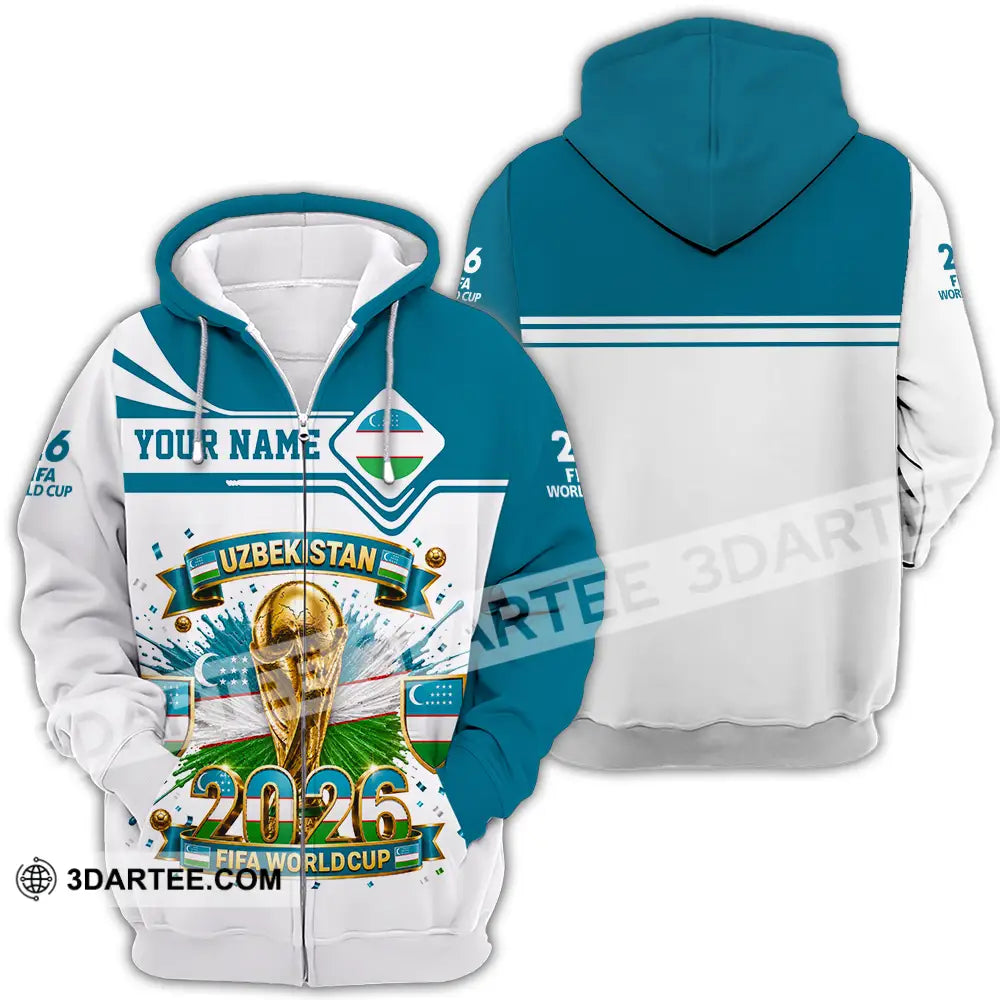 Unisex Shirt - Custom Uzbekistan World Cup 2026 Shirt - Zipper Hoodie / S - T-shirt