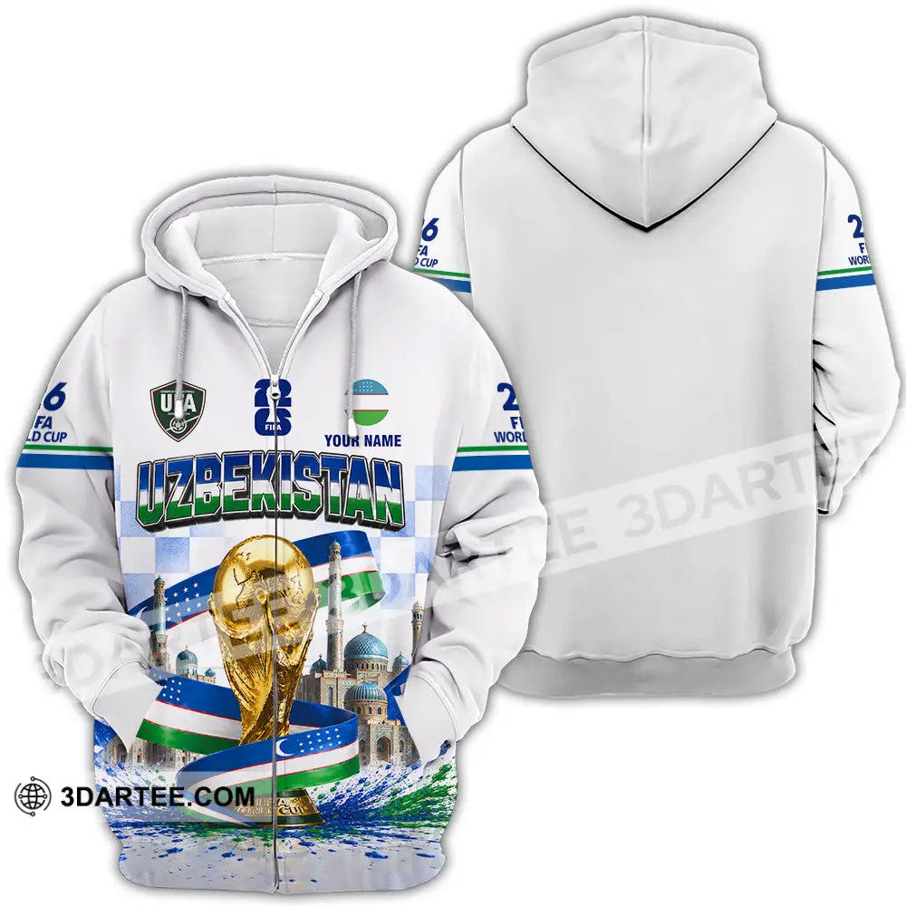 Unisex Shirt - Custom Uzbekistan World Cup 2026 Shirt - Zipper Hoodie / S - T-shirt