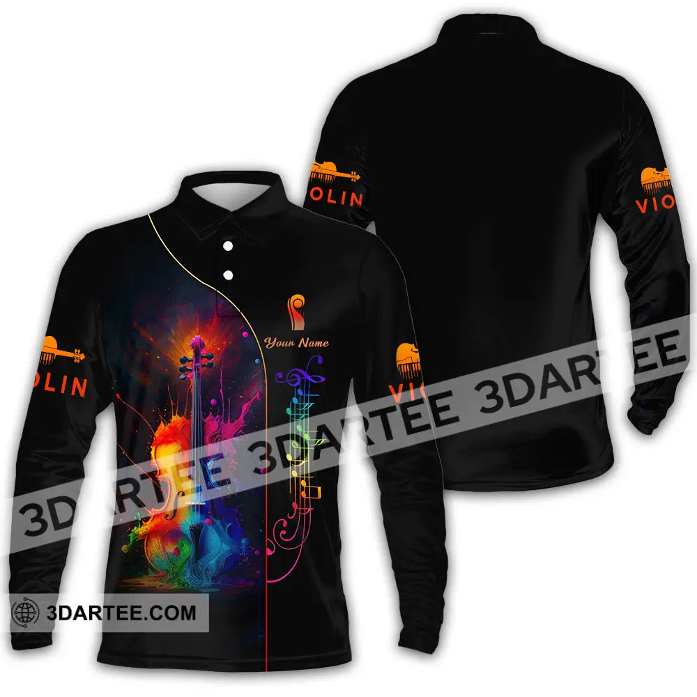 Unisex Shirt - Custom Violin Lover Shirt Long Sleeve Polo / S T-shirt
