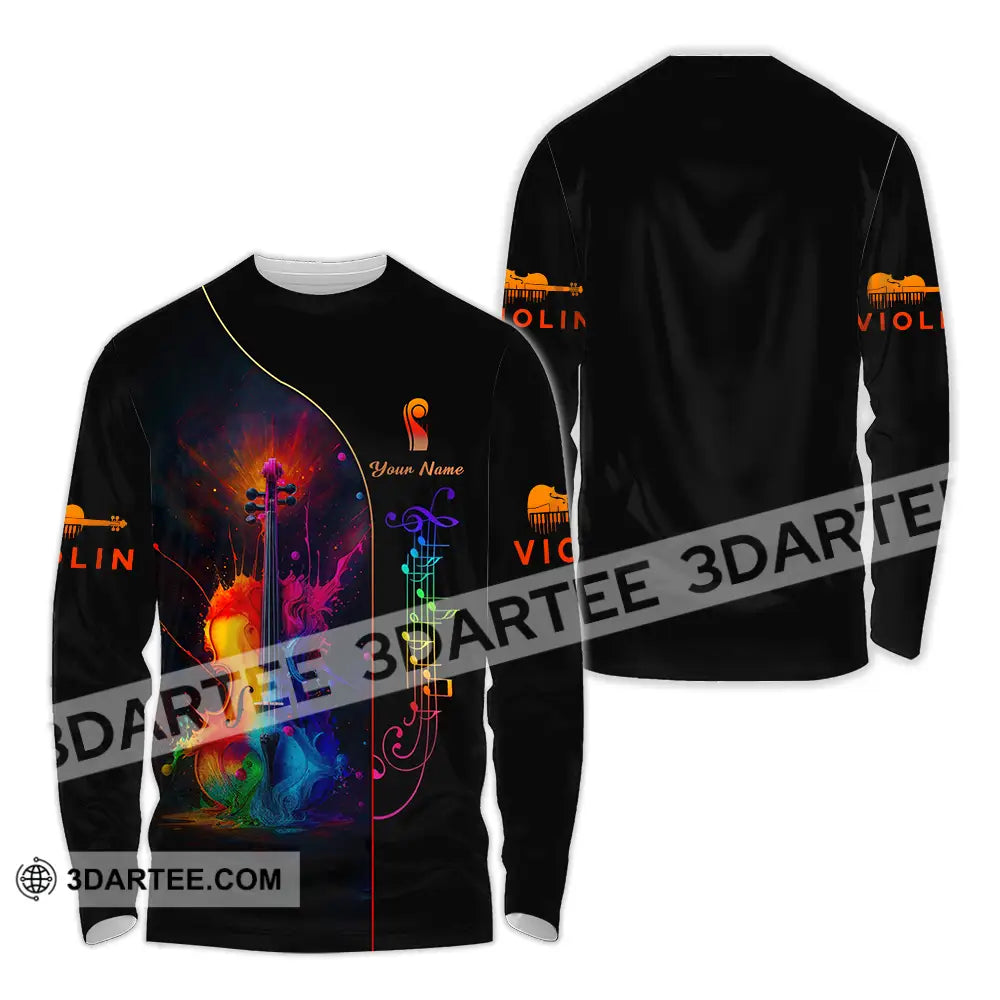 Unisex Shirt - Custom Violin Lover Shirt Long Sleeve Shirt / S T-shirt