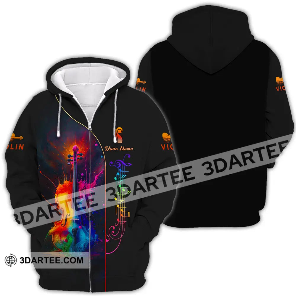 Unisex Shirt - Custom Violin Lover Shirt Zipper Hoodie / S T-shirt