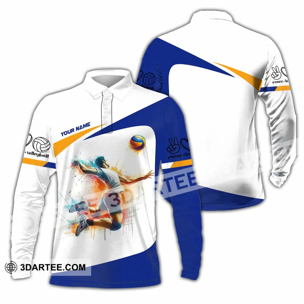 Unisex Shirt - Custom Volleyball 3D Shirt Long Sleeve Polo / S T-shirt