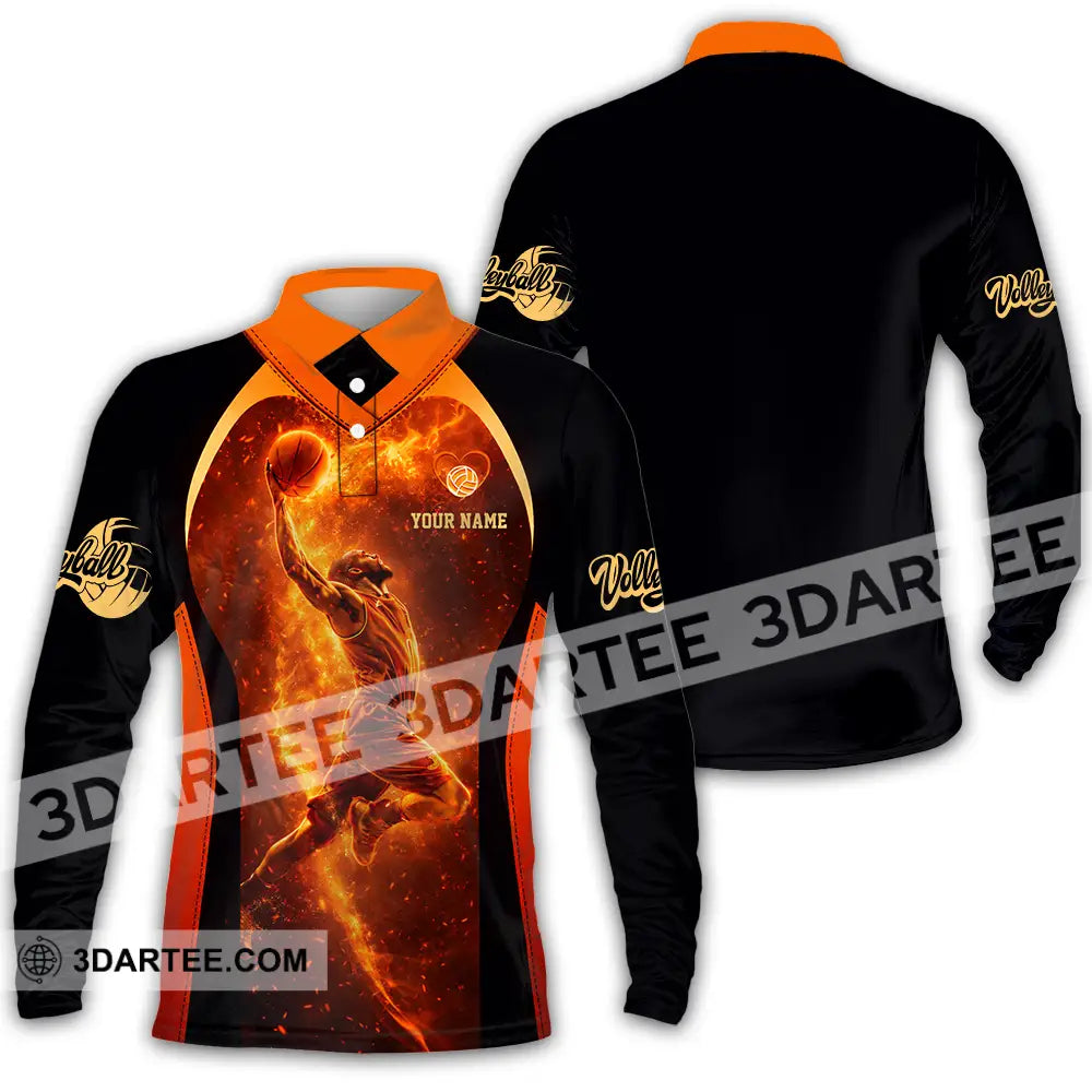 Unisex Shirt - Custom Volleyball 3D Shirt Long Sleeve Polo / S T-shirt