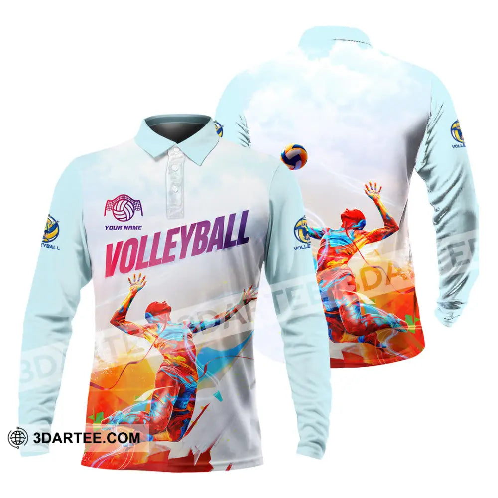 Unisex Shirt - Custom Volleyball 3D Shirt - Long Sleeve Polo / S - T-shirt