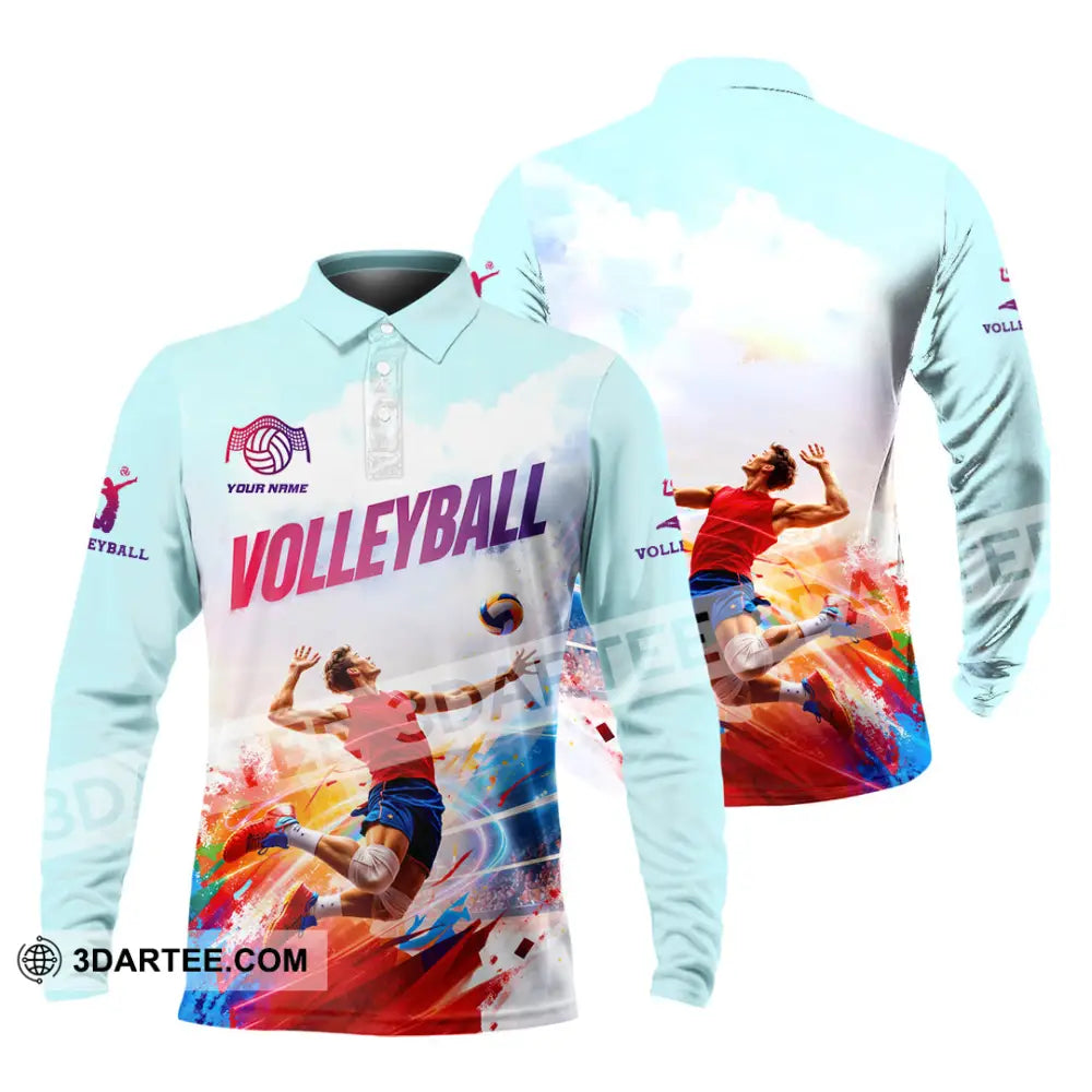 Unisex Shirt - Custom Volleyball 3D Shirt - Long Sleeve Polo / S - T-shirt