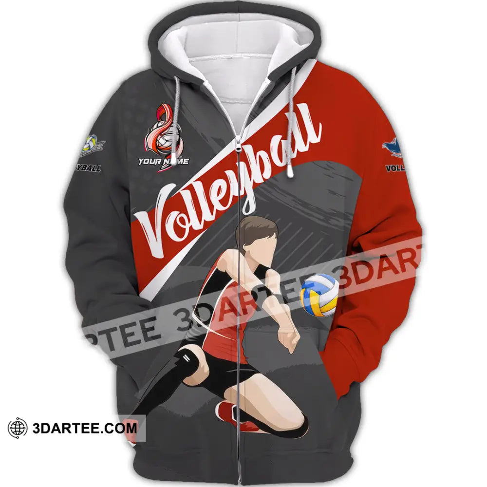 Unisex Shirt - Custom Volleyball 3D Shirt - Zipper Hoodie / S - T-shirt