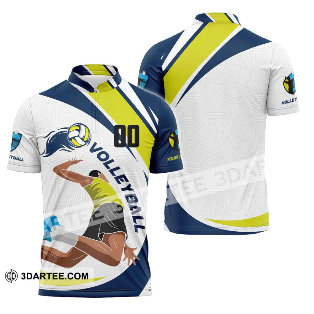 Unisex Shirt - Custom Volleyball 3D Shirt - Zipper Polo Shirt / S - T-shirt
