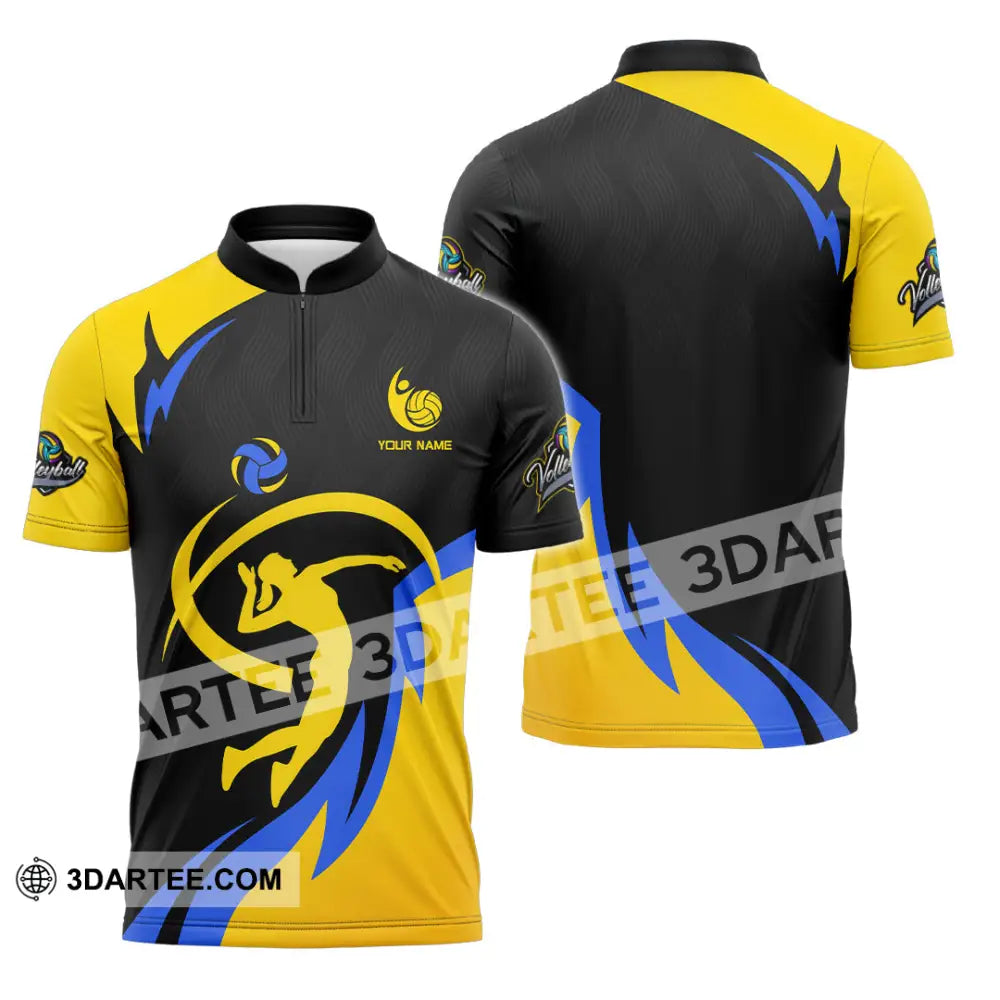 Unisex Shirt - Custom Volleyball 3D Shirt - Zipper Polo Shirt / S - T-shirt