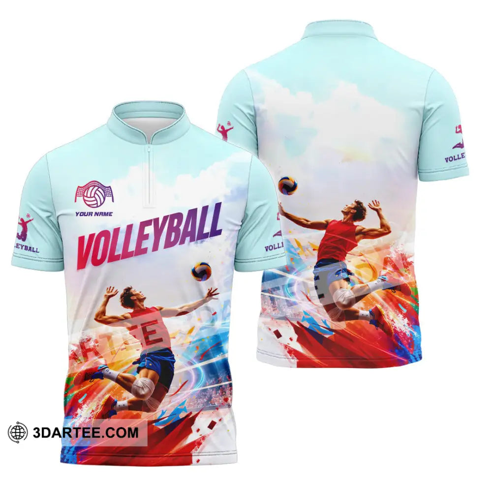 Unisex Shirt - Custom Volleyball 3D Shirt - Zipper Polo Shirt / S - T-shirt