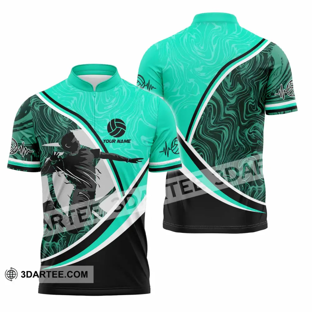 Unisex Shirt - Custom Volleyball 3D Shirt Zipper Polo Shirt / S T-shirt