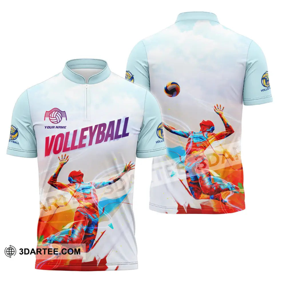 Unisex Shirt - Custom Volleyball 3D Shirt - Zipper Polo Shirt / S - T-shirt