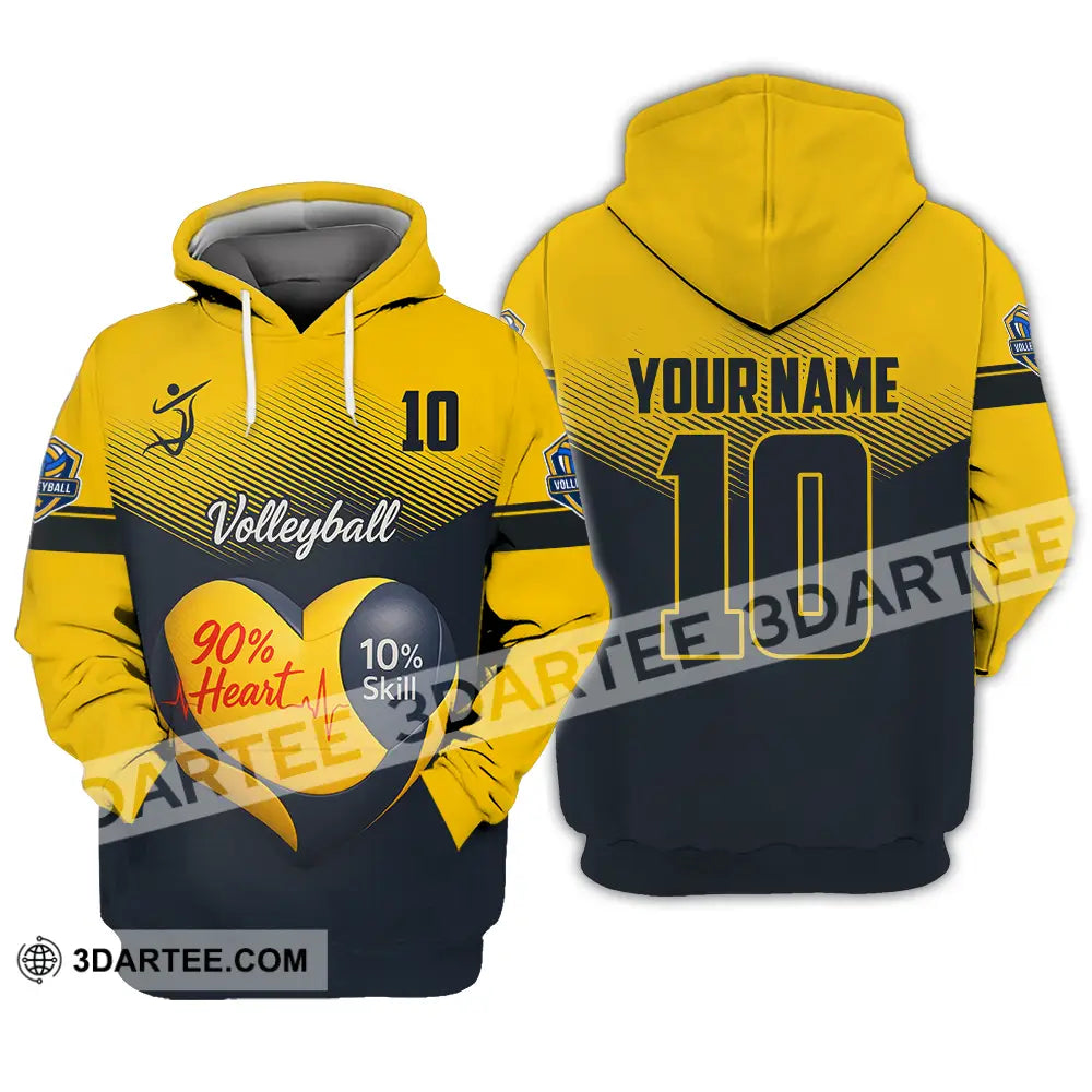 Unisex Shirt - Custom Volleyball 90% Heart 10% Skill Shirt Hoodie / S T-shirt