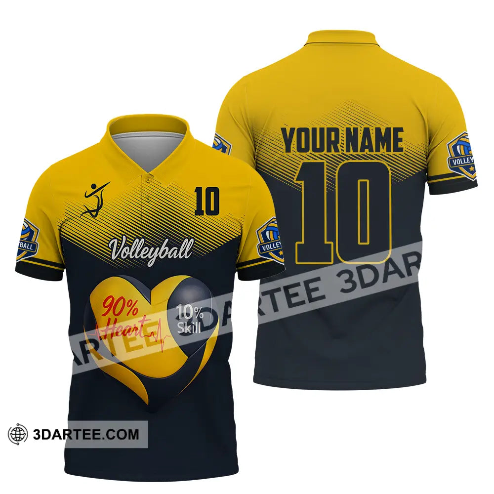 Unisex Shirt - Custom Volleyball 90% Heart 10% Skill Shirt Polo Shirt / S T-shirt