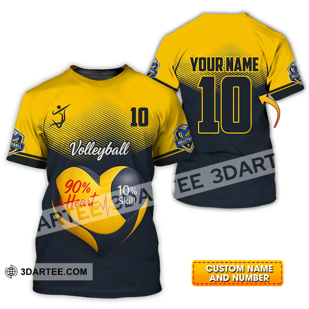 Unisex Shirt - Custom Volleyball 90% Heart 10% Skill Shirt T-shirt