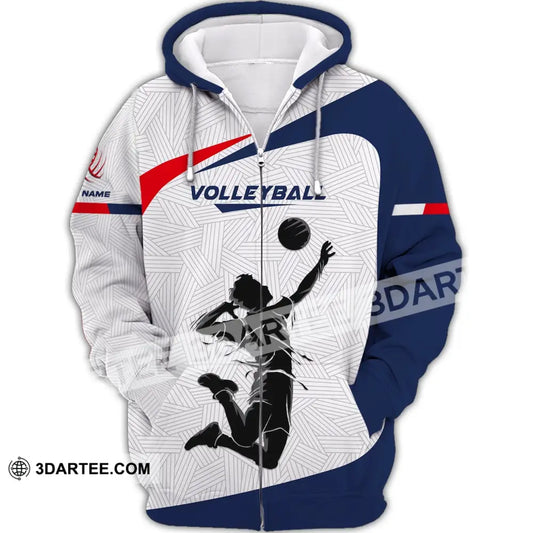 Unisex Shirt Custom Volleyball Hoodie Team T-Shirt Gift For Players Zipper / S