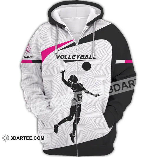 Unisex Shirt Custom Volleyball Hoodie Team T-Shirt Gift For Players Zipper / S