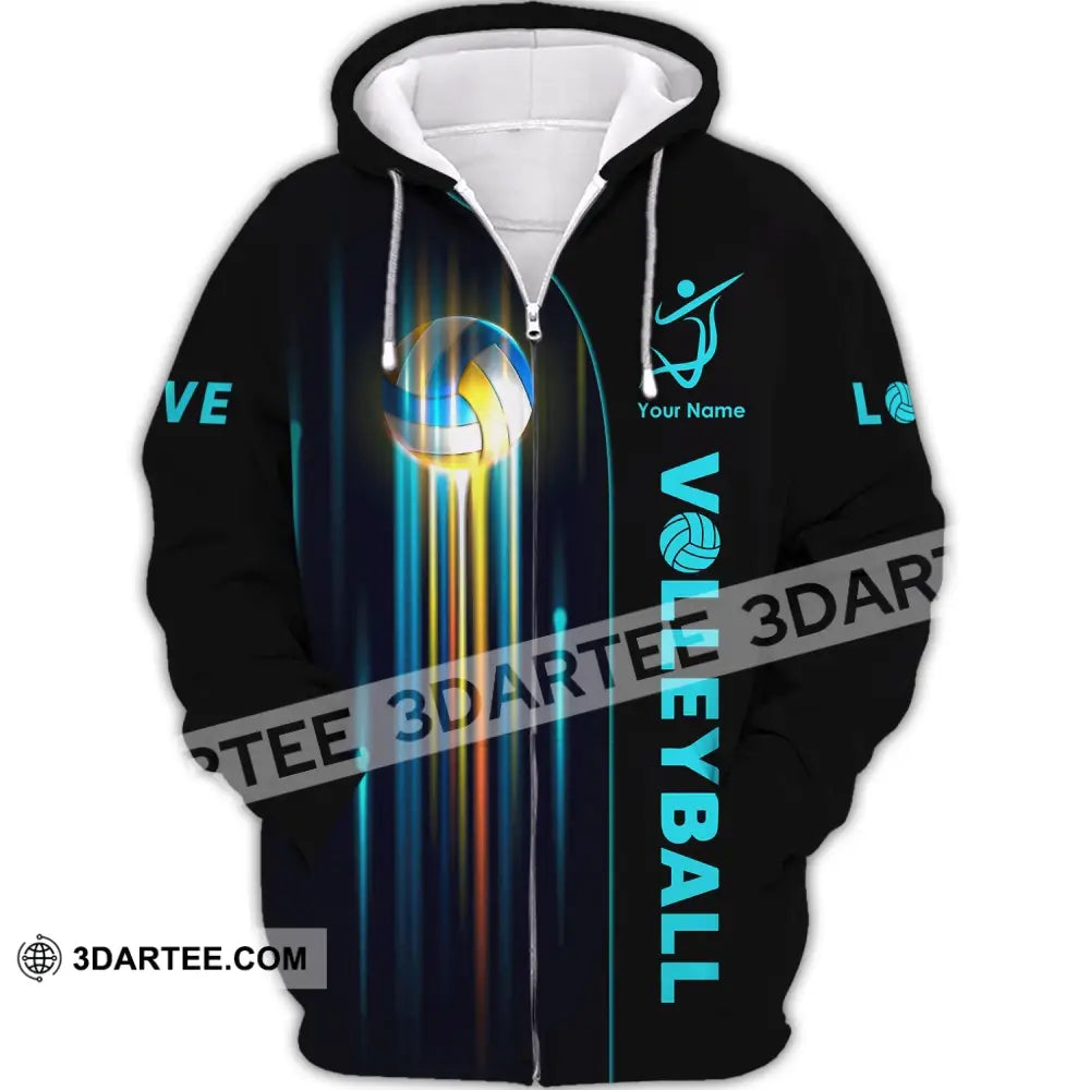 Unisex Shirt Custom Volleyball Hoodie Team T-Shirt Gift For Players Zipper / S