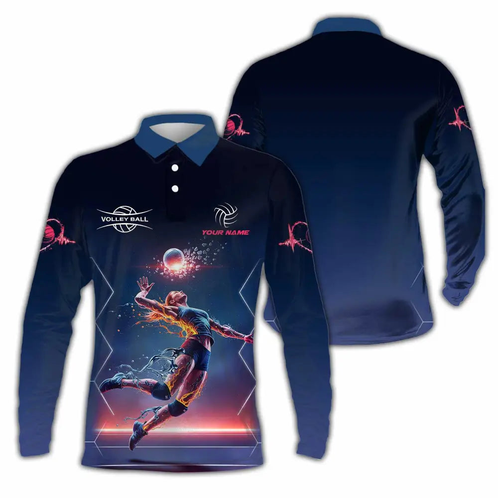 Unisex Shirt - Custom Volleyball Shirt Long Sleeve Polo / S T-shirt