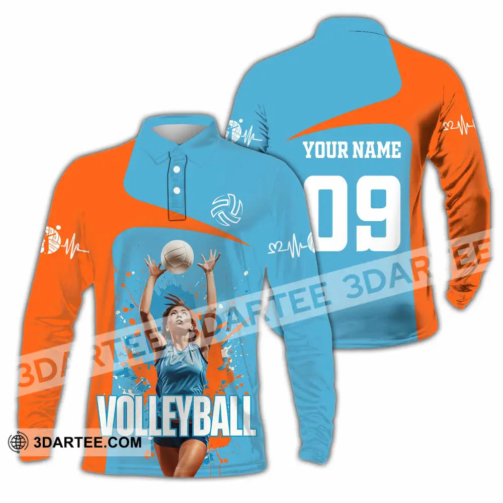 Unisex Shirt - Custom Volleyball Shirt Long Sleeve Polo / S T-shirt