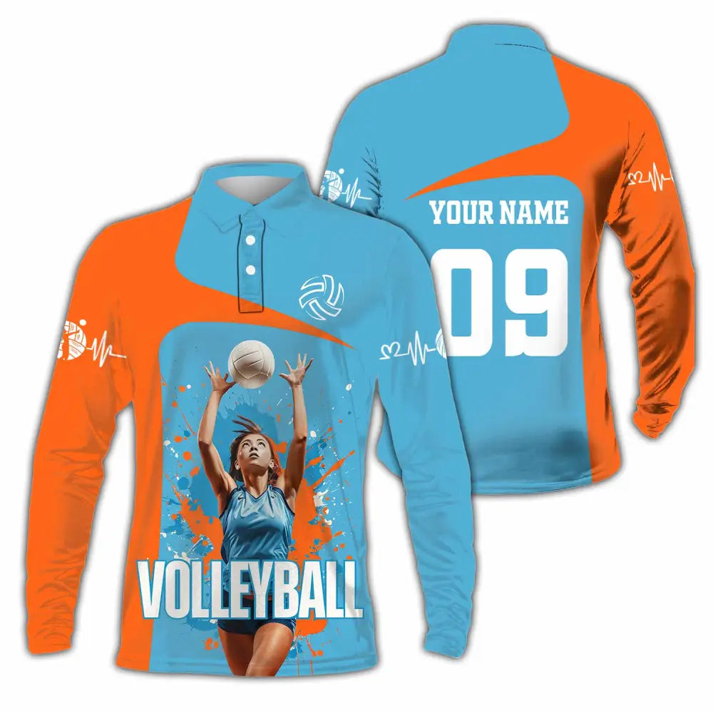 Unisex Shirt - Custom Volleyball Shirt Long Sleeve Polo / S T-shirt
