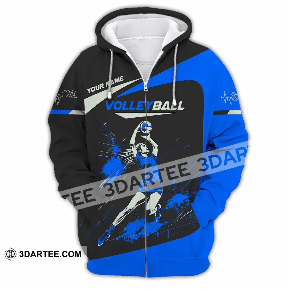 Unisex Shirt - Custom Volleyball Lover Sport Shirt Zipper Hoodie / S T-shirt