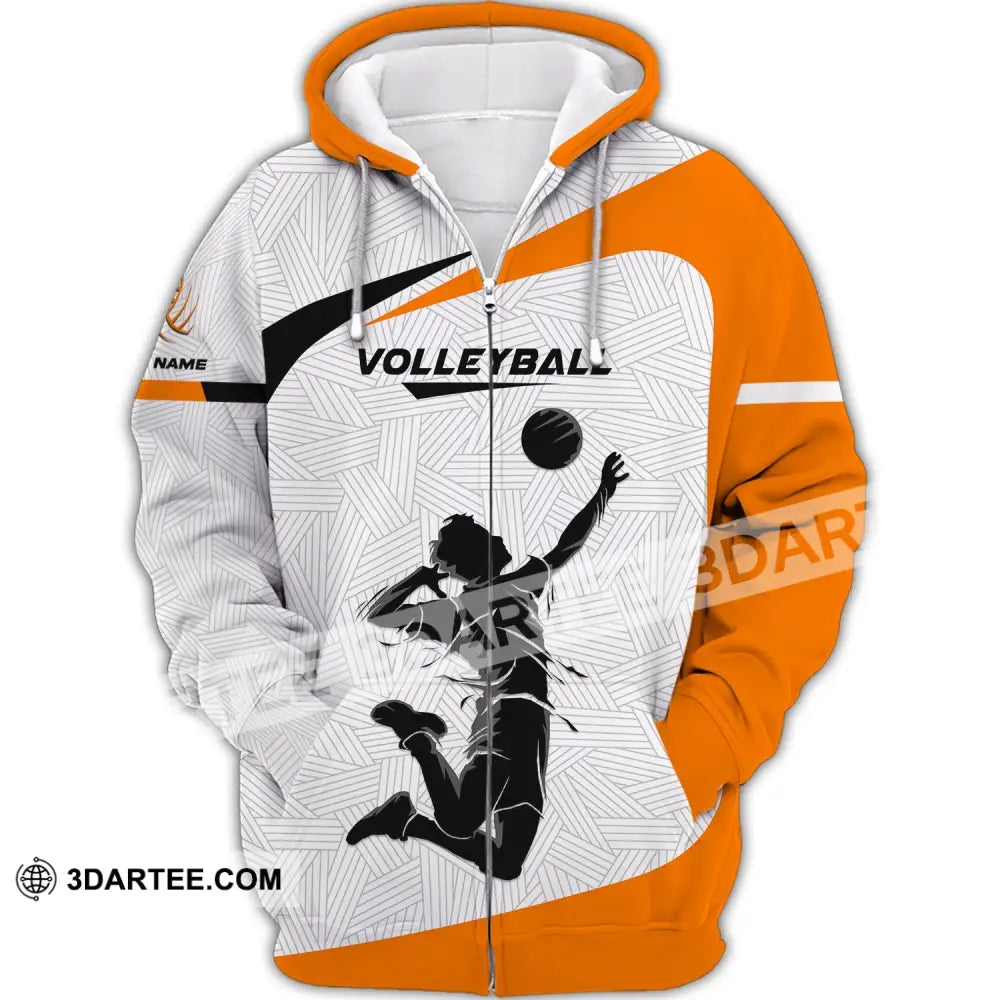 Unisex Shirt Custom Volleyball Polo Team T-Shirt Gift For Players Zipper Hoodie / S