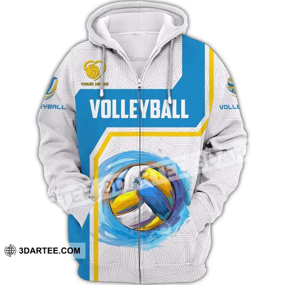 Unisex Shirt Custom Volleyball T-Shirt For Team Gift Players Zipper Hoodie / S