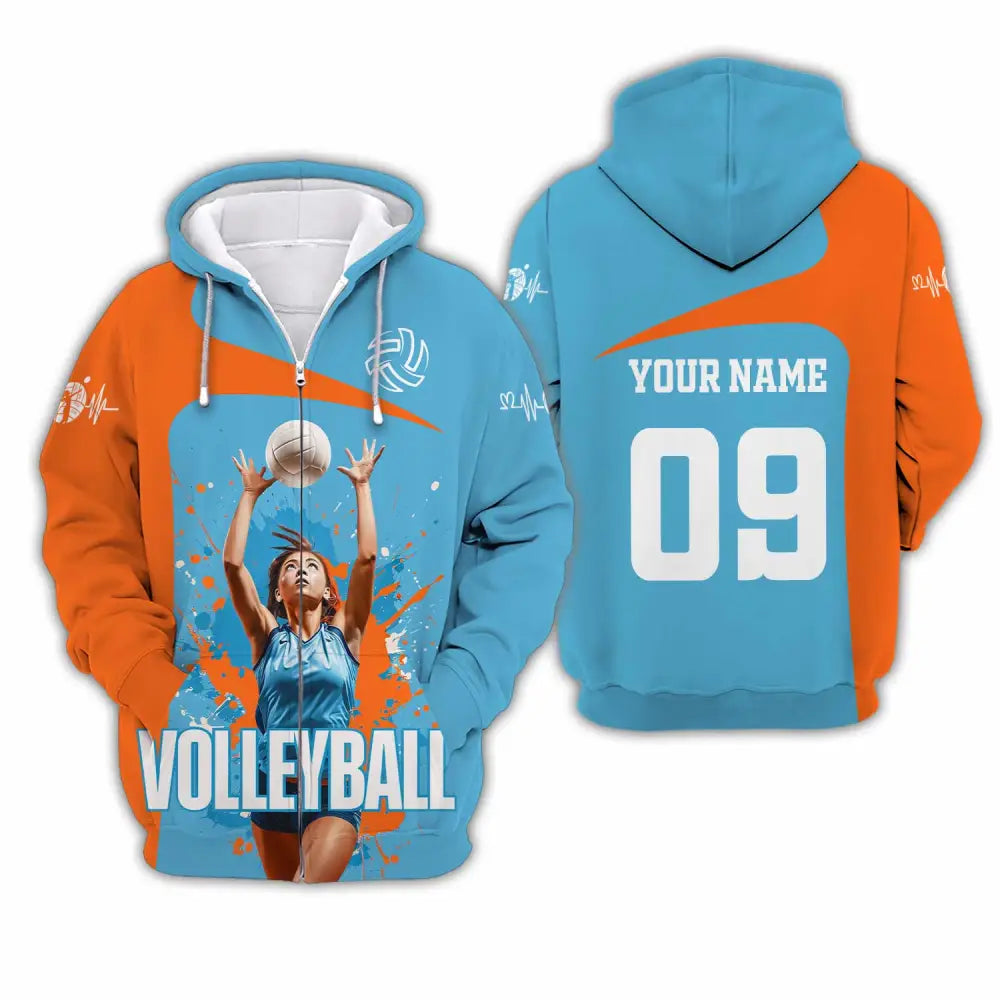 Unisex Shirt - Custom Volleyball Shirt Zipper Hoodie / S T-shirt