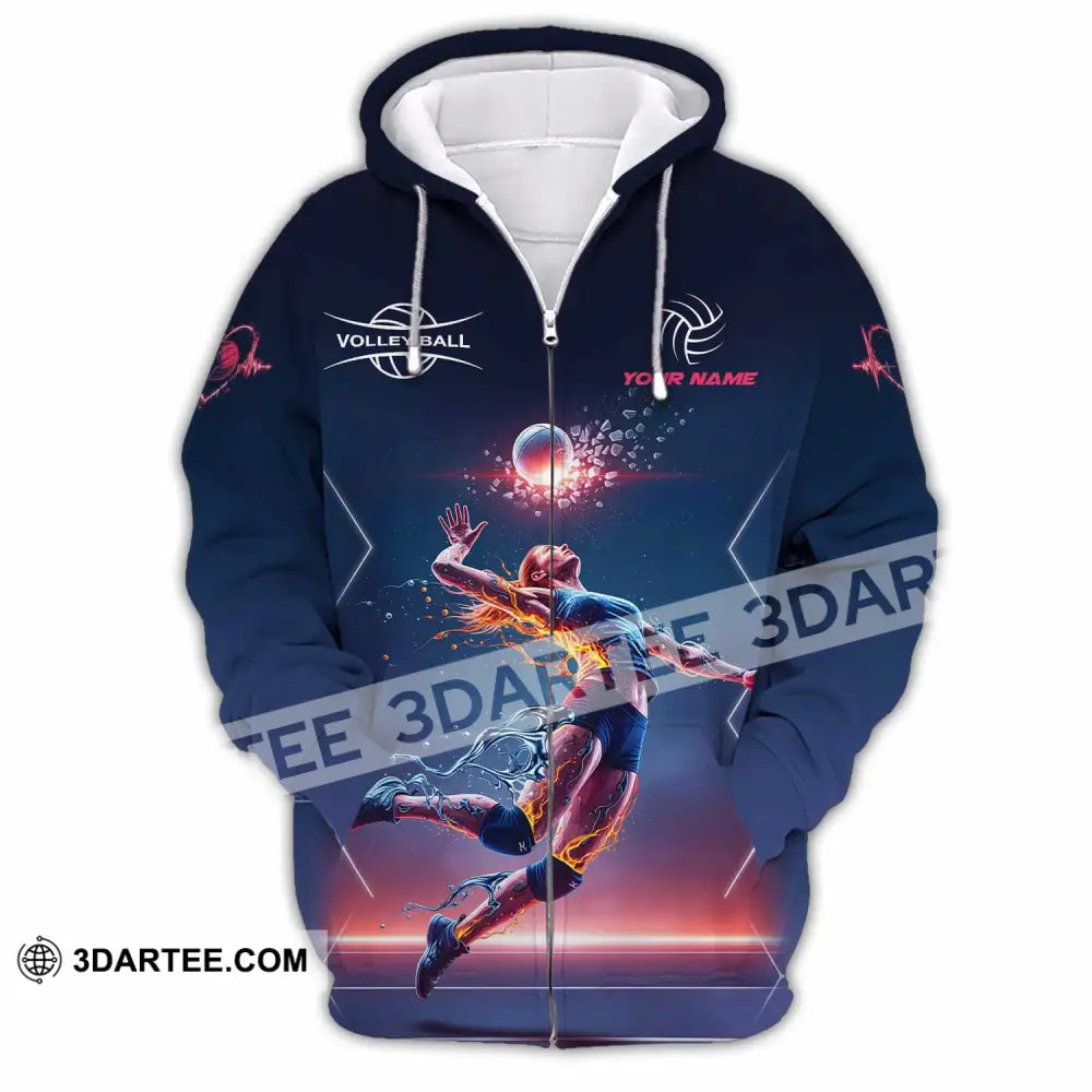 Unisex Shirt - Custom Volleyball Shirt Zipper Hoodie / S T-shirt