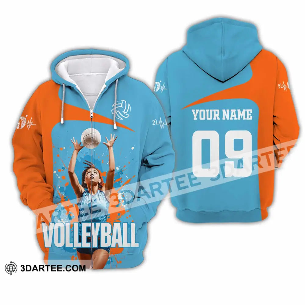 Unisex Shirt - Custom Volleyball Shirt Zipper Hoodie / S T-shirt