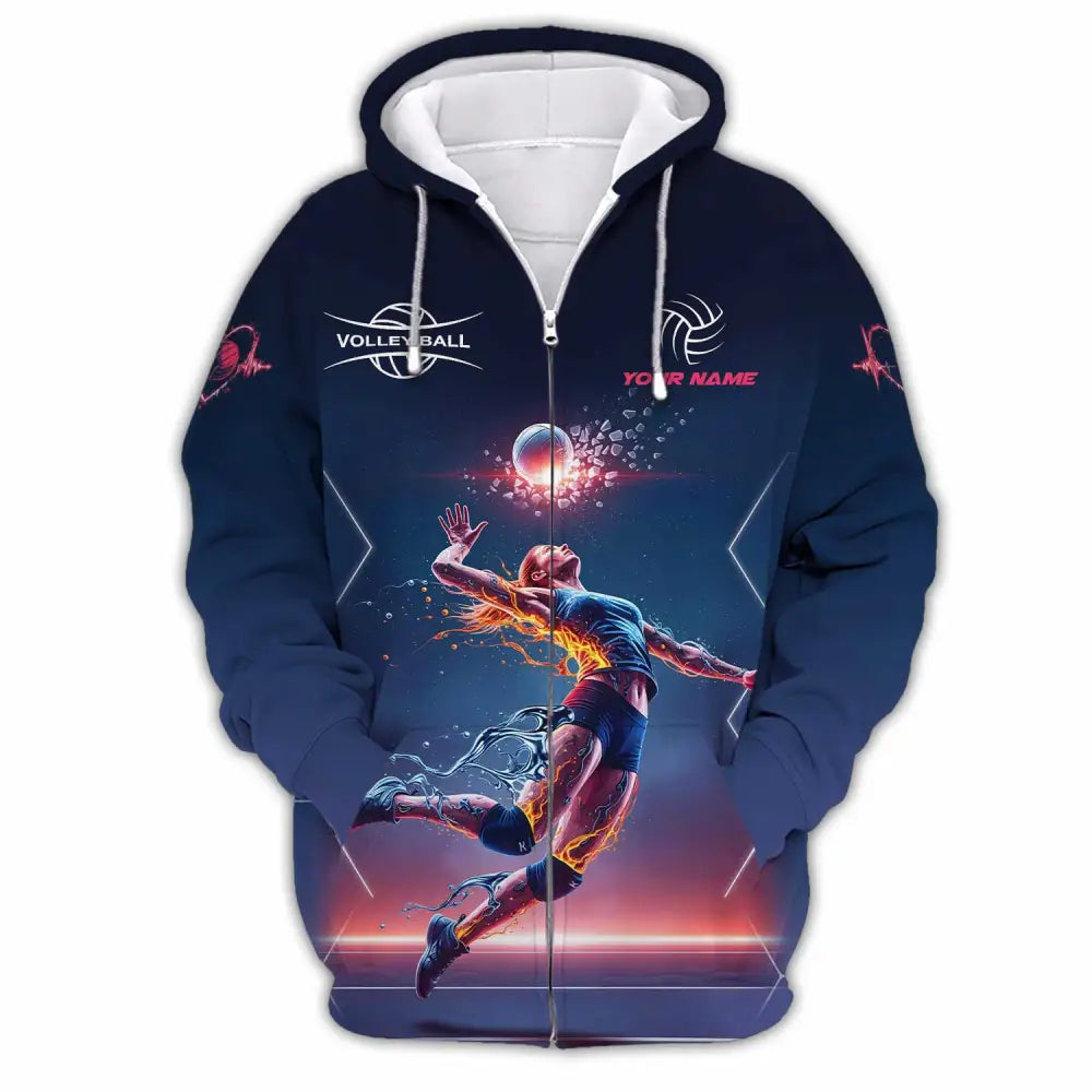 Unisex Shirt - Custom Volleyball Shirt Zipper Hoodie / S T-shirt
