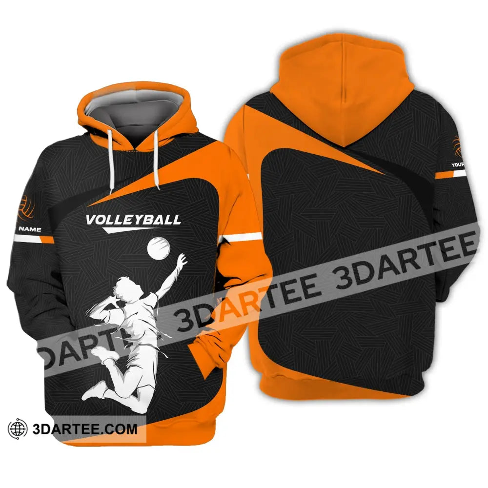 Unisex Shirt Custom Volleyball Zipper Hoodie T-Shirt For Team Gift Players / S